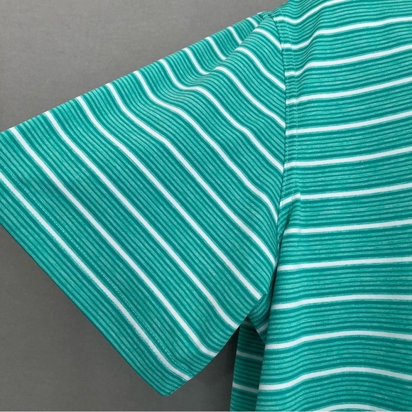 Vineyard Vines Green White Stripe Short Sleeve Polo - Picture 3 of 9